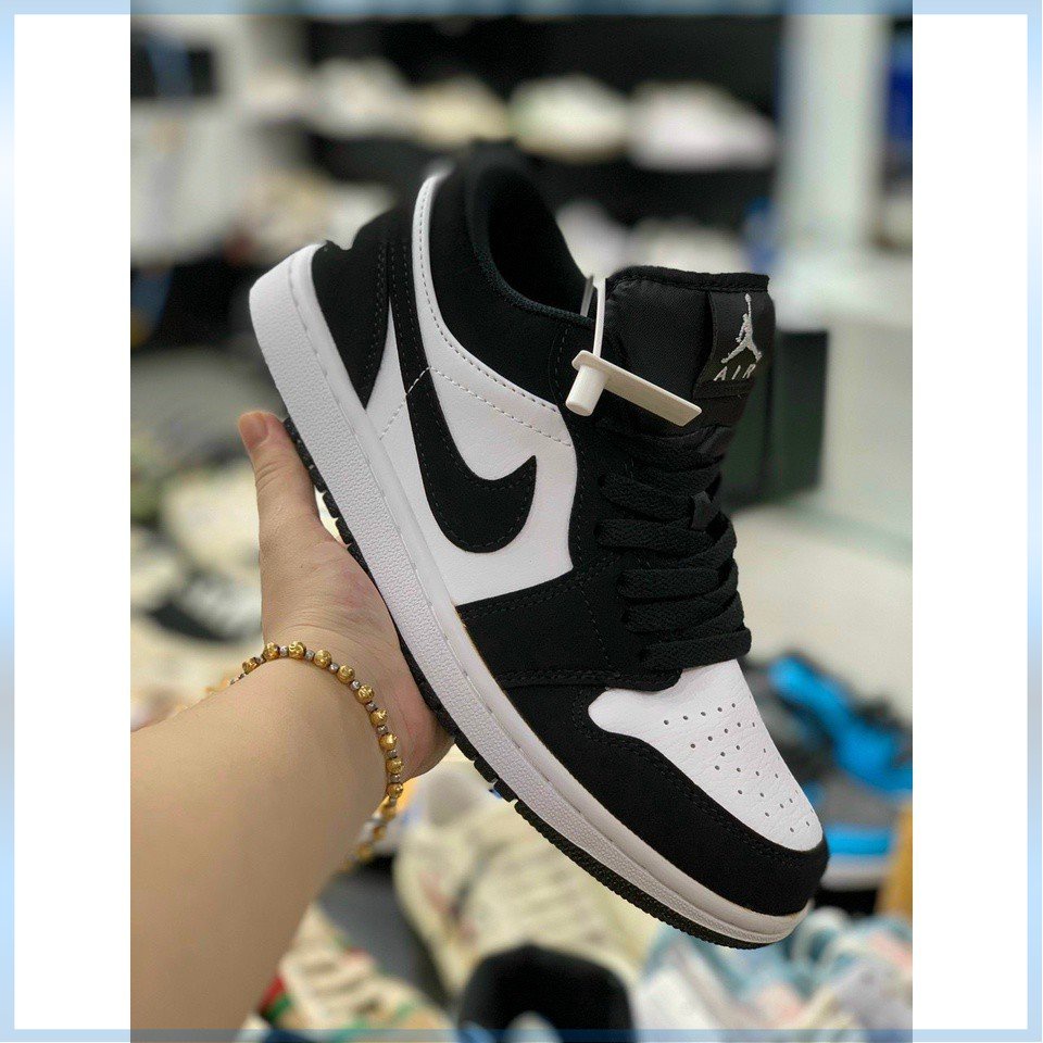 Giày 𝐉𝐨𝐫𝐝𝐚𝐧 1 low Panda màu đen trắng nam nữ full box, Giày sneaker JD 1 Panda cổ thấp bản đẹp 2022 G185