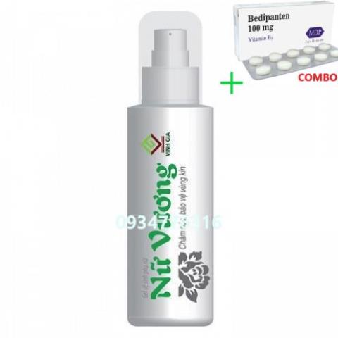 Combo Bedipanten 100mg +  ✅ Nữ vương gel vệ sinh phụ nữ chai 100ml