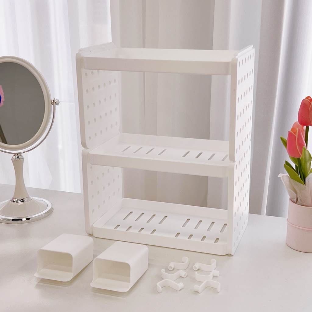 Kệ decor để bàn xinh xắn ( tặng kèm 2 hộp + 6 móc và sticker ) - UniLabel