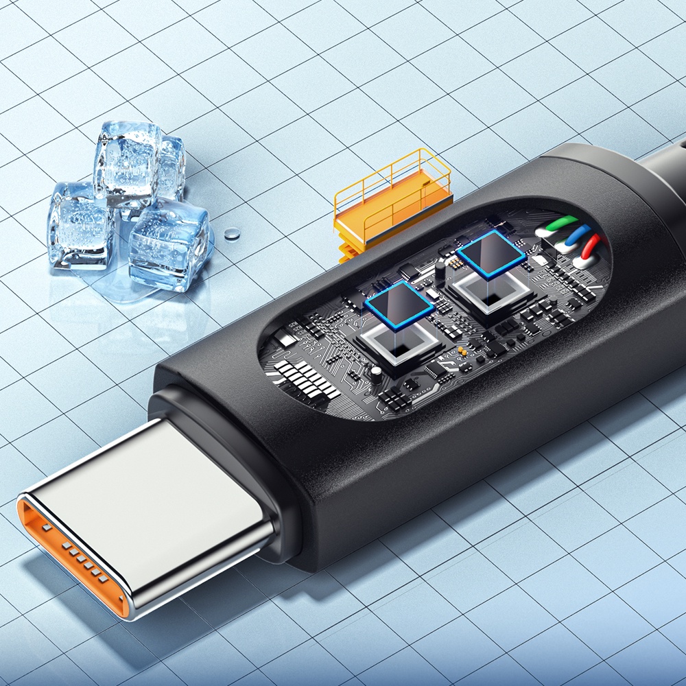 Cáp sạc nhanh Essager 7A 100W USB sang Type C có màn hình kỹ thuật số cho Samsung Realme