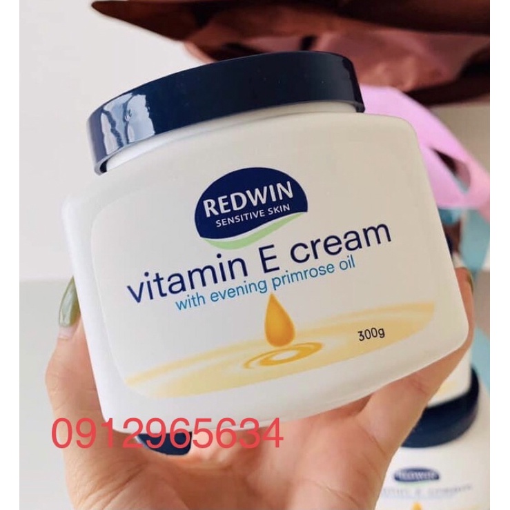 Kem dưỡng da dưỡng ẩm vitamin E REDWIN của Úc giúp da mịn mềm trong mùa hanh khô chính hãng 300g