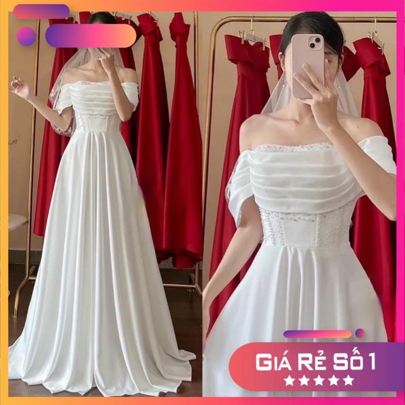 Đầm maxi dự tiệc mặc cưới bẹt kết cươm size S/M/L - MS329V