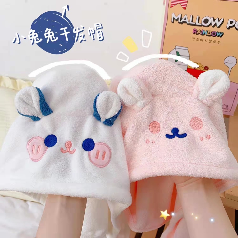 Mũ Trùm Đầu Sấy Khô Tóc Nhanh Chóng Thiết Kế Dày Dặn Kiểu Dáng Hoạt Hình Dễ Thương