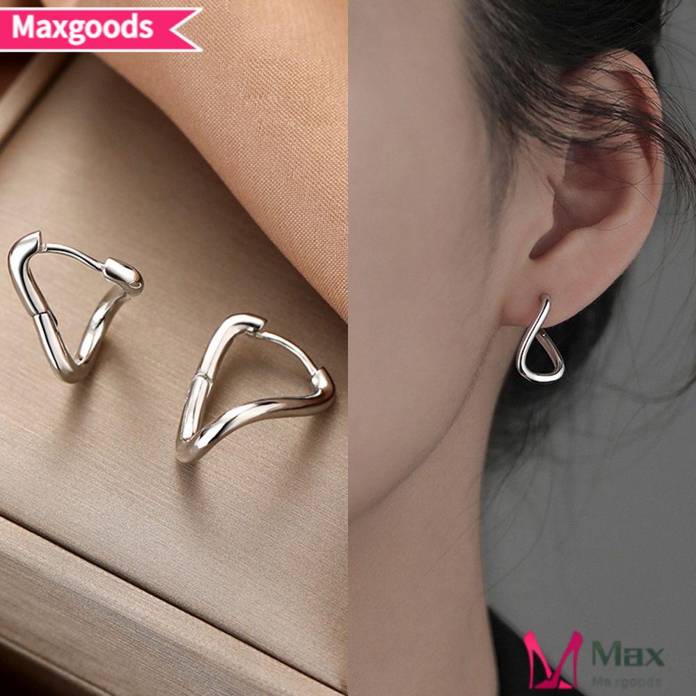 Đôi Khuyên Tai Hình Tròn Trơn Thời Trang Cho Nữ