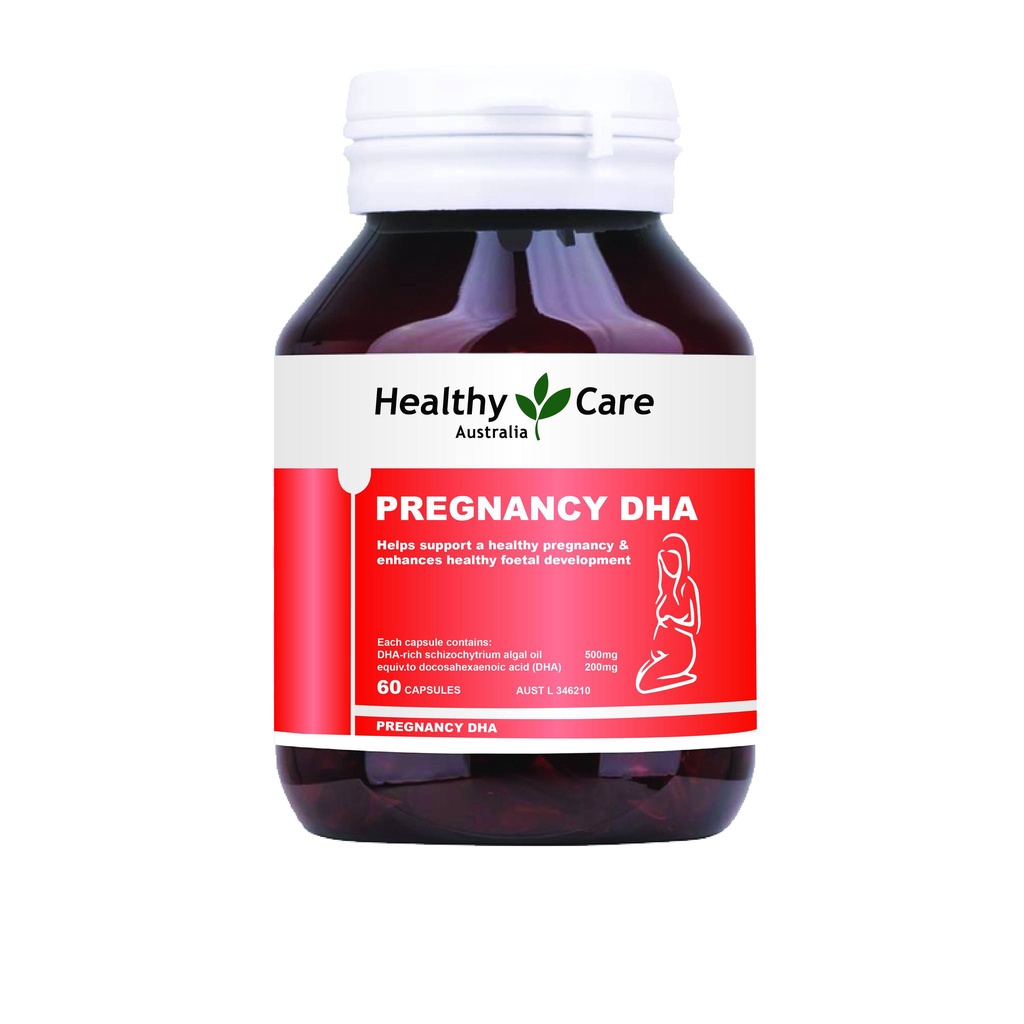 Viên uống bổ sung DHA cho ba bầu Healthy Care Pregnancy DHA 60 viên nhập khẩu Úc