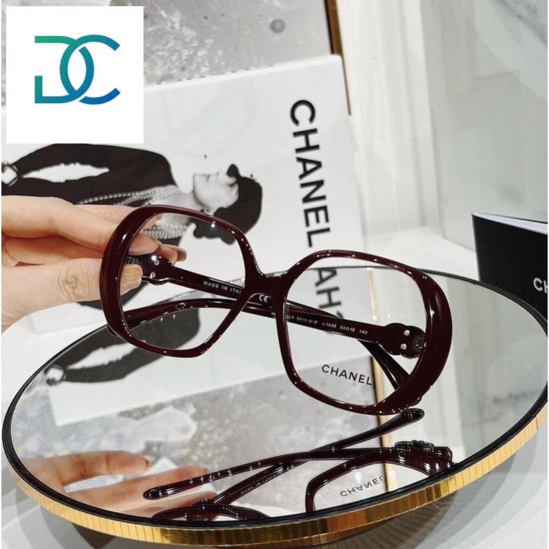 Gọng cận thời trang nữ màu đỏ đô kiểu dáng hiện đại lắp tròng cận loạn viễn NewCHANEL2022