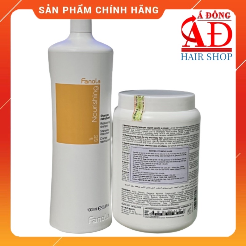 [+Tặng mũ trùm][NEW 2022] BỘ DẦU GỘI XẢ FANOLA NUTRICARE RESTRUCTURING CHO TÓC KHÔ HƯ TỔN CHÍNH HÃNG Ý 1000ml+1500ml