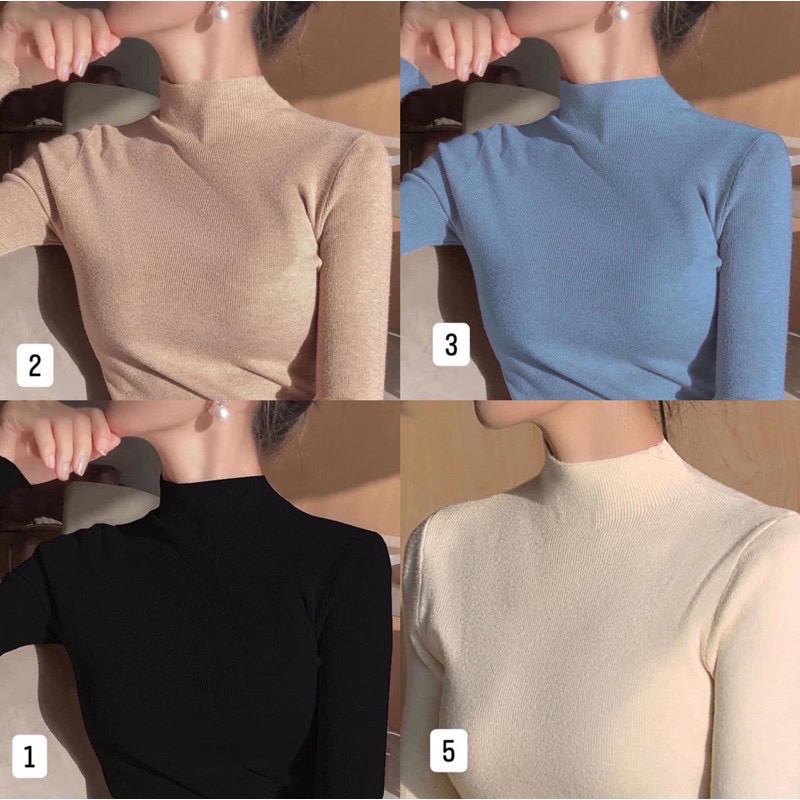VN403 Áo len tăm cổ 3 phân siêu ấm thu đông