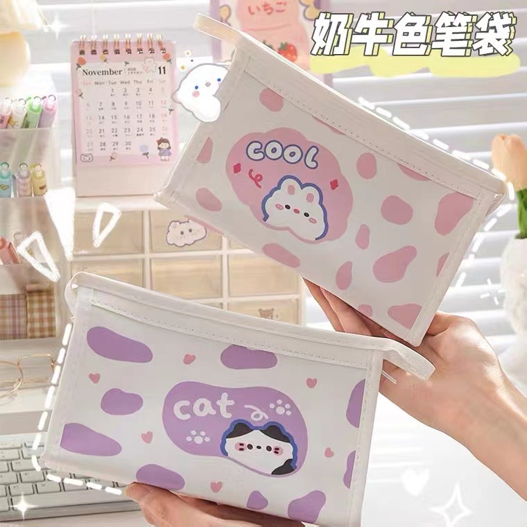 Bóp Viết Da pu In Hình Gấu Hoạt Hình Sáng Tạo Phong Cách Nhật Bản Cho Nữ