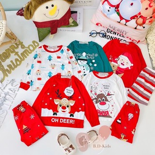Bộ minky mom thun lạnh dài tay ❤️ freeship ❤️ bộ dài in hoạ tiết Giáng sinh noel cho bé trai bé gái