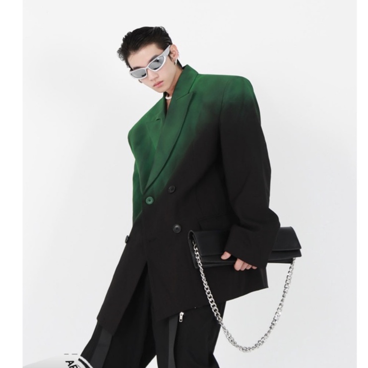 (Hàng Đẹp CC)Ảnh thật 5 hình cuối-2W163.Áo blazer Unisex phối màu loang cá tính thời trang Hàn Quốc