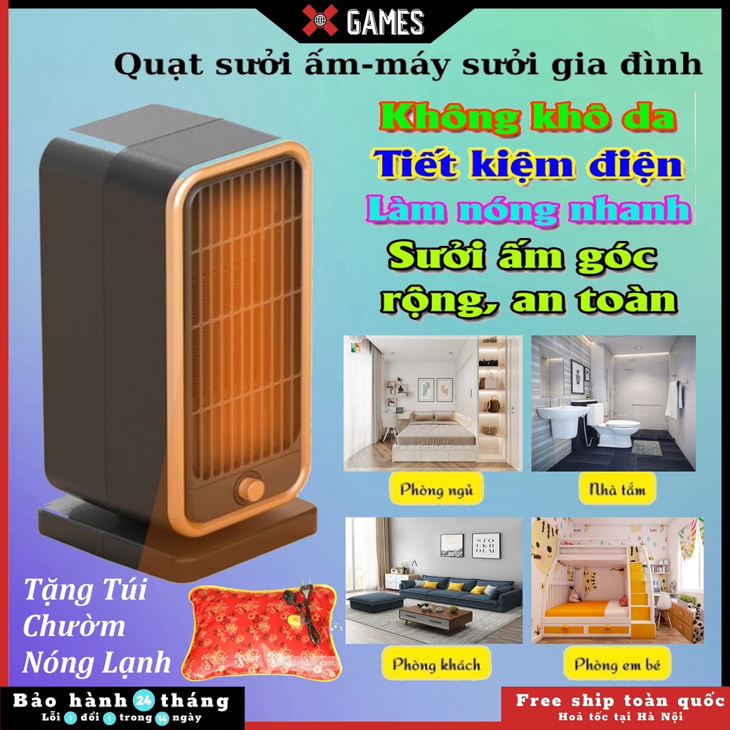 [Tặng Túi Sưởi Ấm] Quạt sưởi ấm mùa đông - máy làm ấm không khí YND-500D để bàn cao cấp an toàn, tiết kiệm điện
