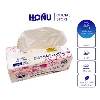 [3 lớp 300 tờ] Khăn giấy lụa hàng không