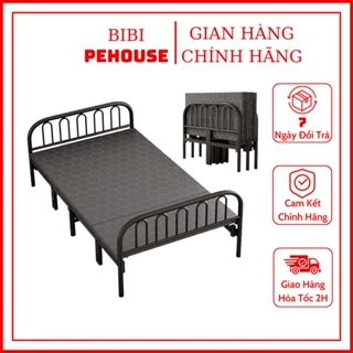 Giường gấp thông minh gấp gọn dùng gia đình, văn phòng, giường ngủ khung thép sơn tĩnh điện đệm 4 lớp bibi shop