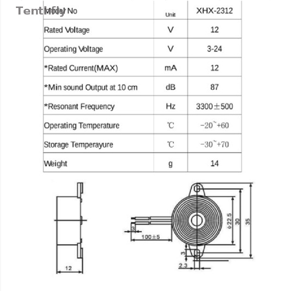 Còi Báo Động SFM-20B DC3-24V 3-24V 95DB Mới