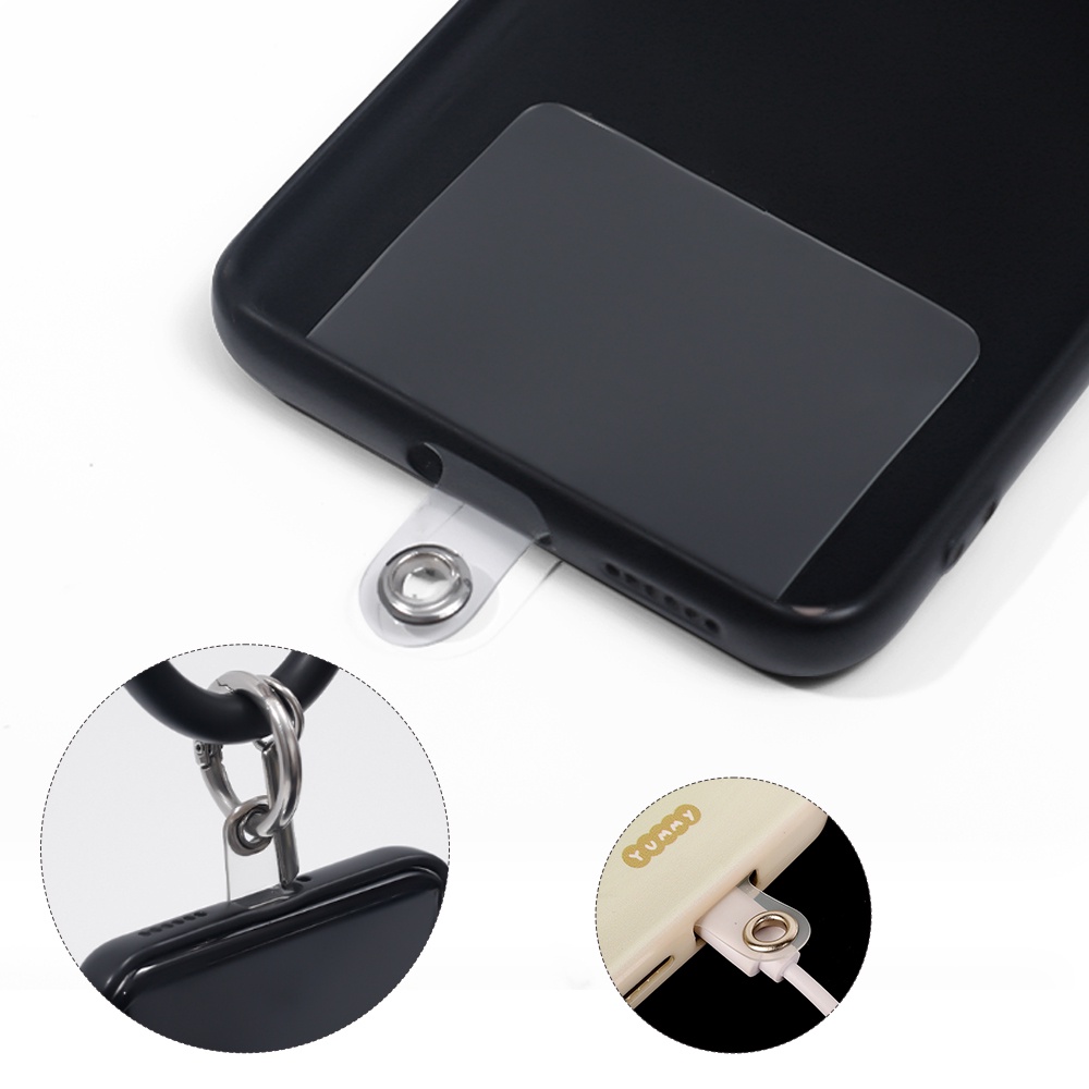 Kẹp Giữ Điện Thoại Bằng PVC Trong Suốt Có Lỗ Gắn Dây Đeo Chống Thất Lạc