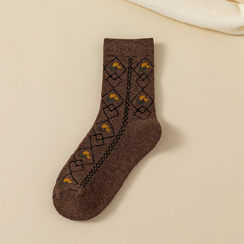 Vớ Cotton Lông Cừu Dày Dặn Giữ Ấm Mùa Thu Đông Phong Cách Nhật Bản Cho Nữ