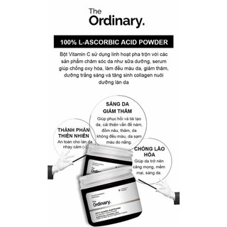 Bột Vitamin C 100% L-Ascorbic Acid Powder - The Ordinary L ascorbic powder