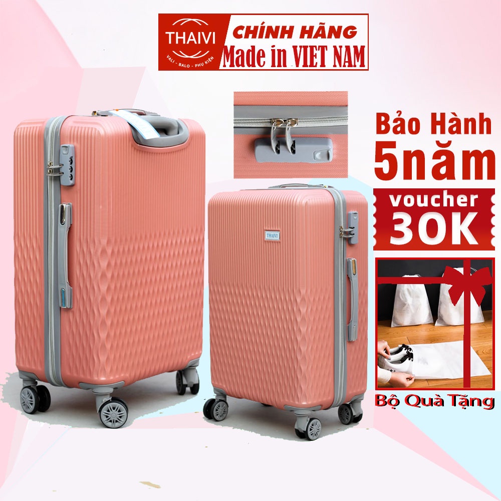 Vali kéo du lịch THAIVI Nhựa ABS PC cao cấp Chính hãng thương hiệu VIỆT (Mẫu mới TOG22) Bảo hành 5 Năm