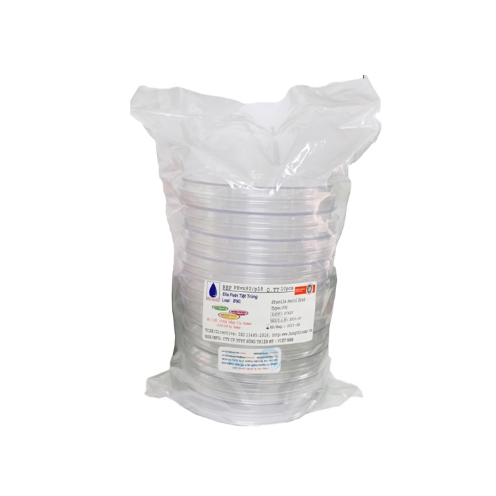 Đĩa Petri nhựa size 90mm HTM túi 10 cái