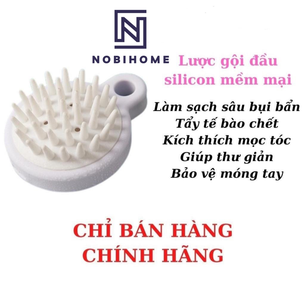 Lược Gội Đầu Silicon Massagage Đầu Nobihome, lược massage đầu silicon siêu mềm gãi đầu kích thích mọc tóc giảm rụng tóc
