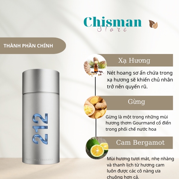 Nước hoa nam 212 Men NYC dung tích 100ml - Dầu thơm nam tính mạnh mẽ  sang trọng - Chisman