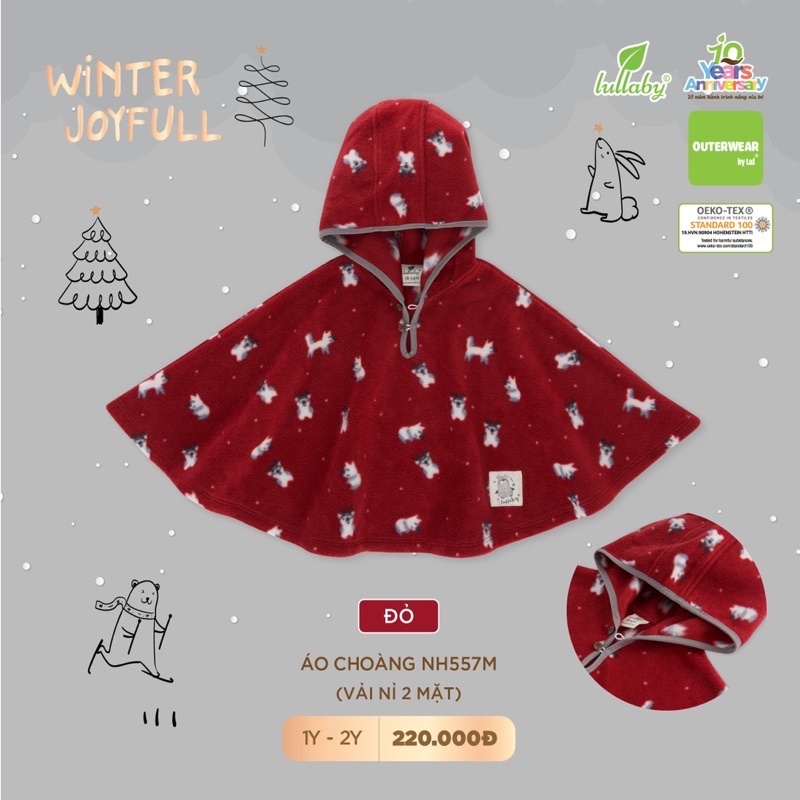 {Nhùn nhùn}Áo choàng nỉ Lullaby size 1y-2y