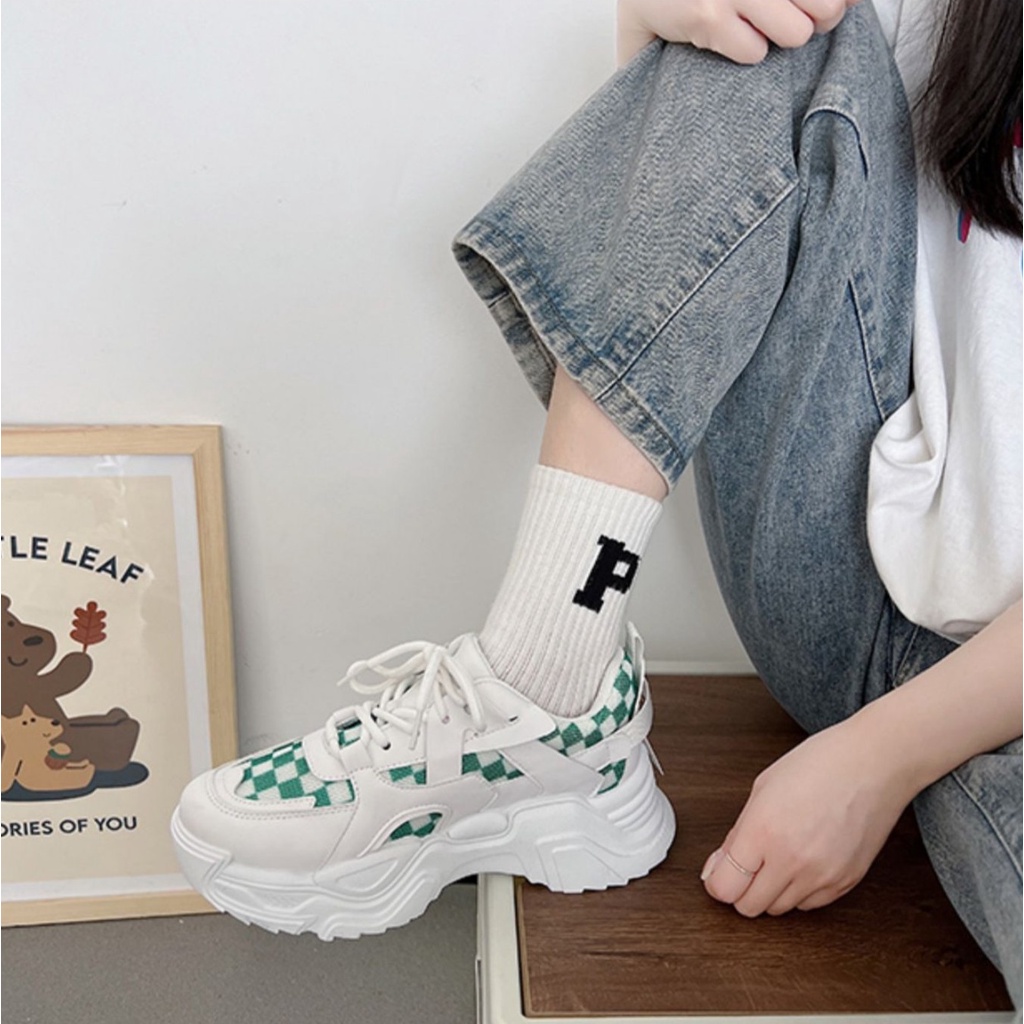 Giày Thể Thao Sneaker Nam Nữ Đế Cao Su Đúc Cao 4cm Cao Cấp Full Box Hot Trend 2022