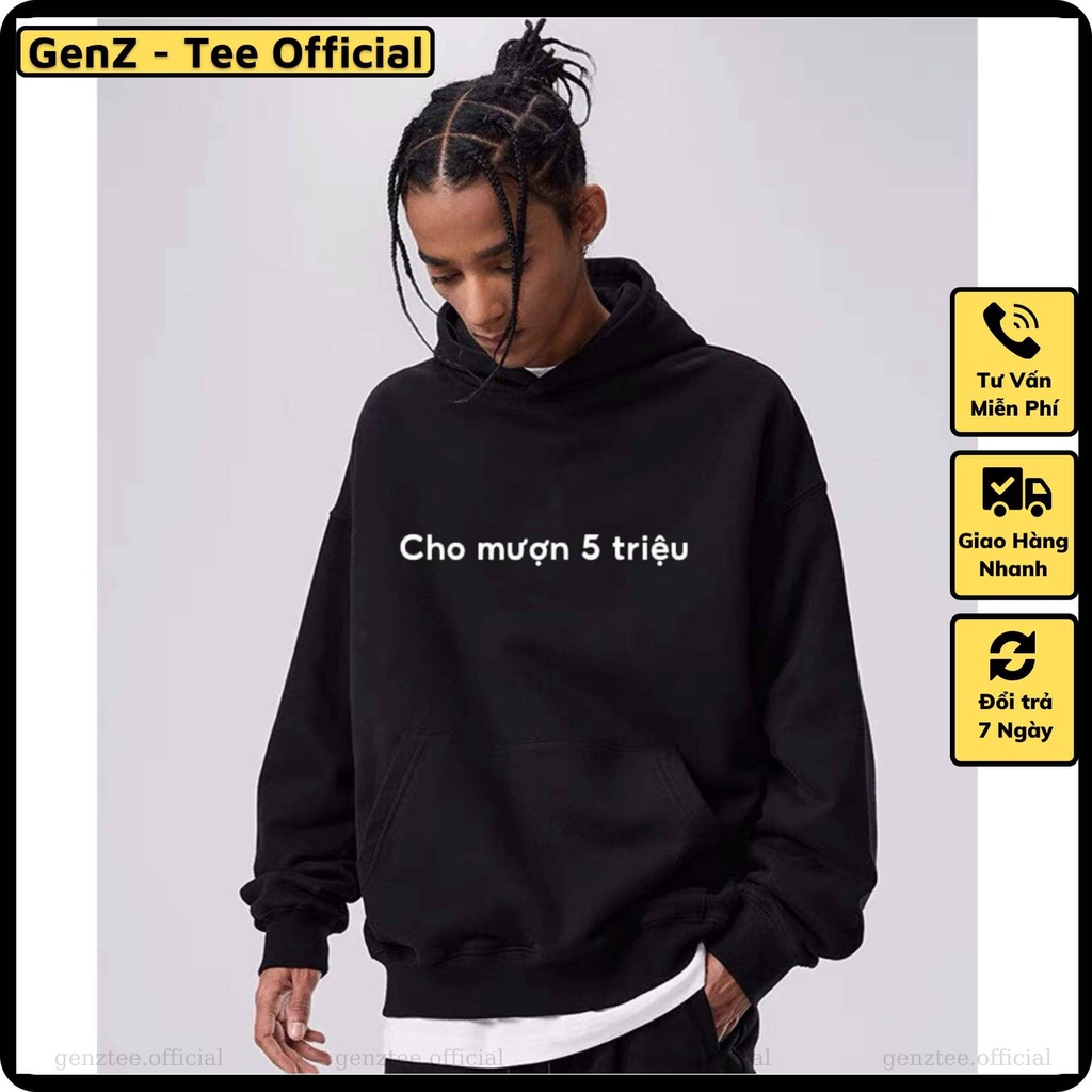 Áo Hoodie Nỉ CHO MƯỢN 5 TRIỆU , Áo Nỉ Dày Dặn Phong Cách Trẻ Trung Nam Nữ Đủ Size
