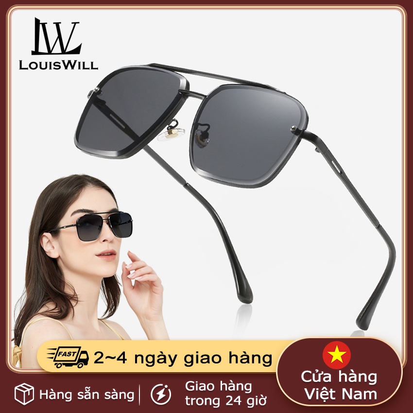 Kính Râm LOUISWILL gọng vuông chống tia UV400 thời trang cao cấp