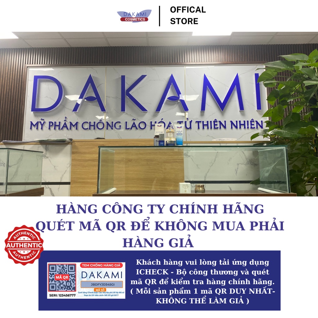 Kem Dakami K-White SPF50/ PA++, dưỡng trắng da mặt, chống nắng, giảm thâm, mờ nám hộp 30g