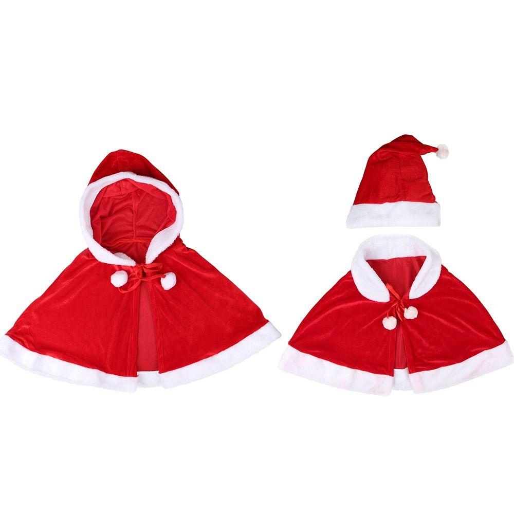 FALLFORBEAUTY Áo Choàng Hóa Trang Ông Già Noel Bằng Polyester Chống Gió Thời Trang Thu Đông