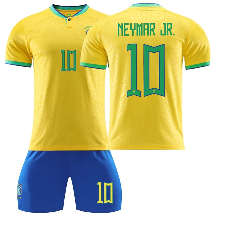 Bộ Quần Áo Bóng Đá Đội Tuyển Brazil Số 10 Neymar Thời Trang 2022