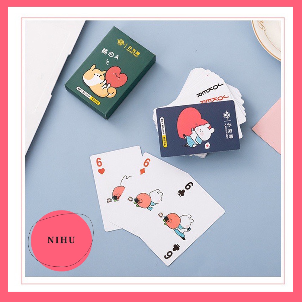 Bộ Bài Tây Giấy Cứng Xịn Hình Hoạt Hình Đáng Yêu - Bài Tây 52 Lá, Boardgame NIHUSHOP