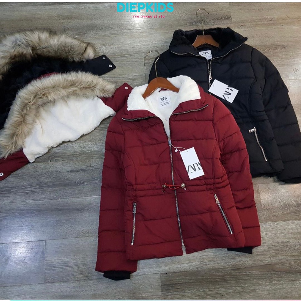 Áo khoác Parka Zara nữ áo khoác lót lông dáng ngắn 2022