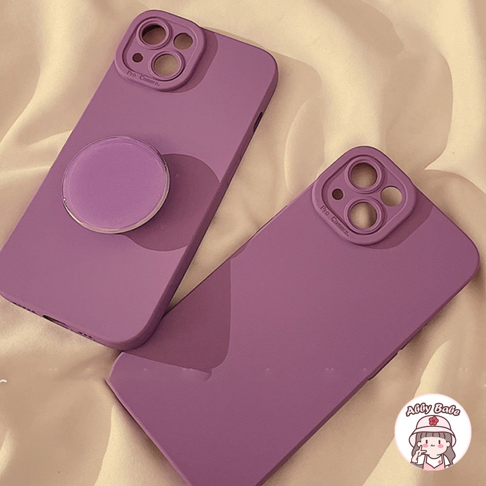 Ốp Điện Thoại TPU Mềm Mỏng Chống Bụi Có Giá Đứng Hoa Tử Đinh Hương Cho Iphone 14 Pro Max 11 7Plus 13 12 11 Pro Max X XS XR