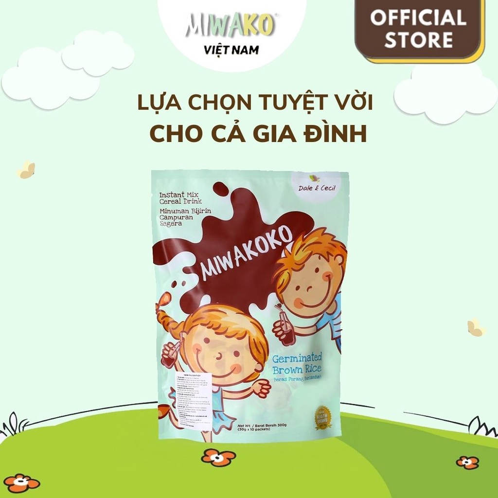 Sữa Công Thức Hạt Thực Vật Hữu Cơ Miwakoko Vị Cacao 300g x 2 túi (600g) - Miwako Việt Nam