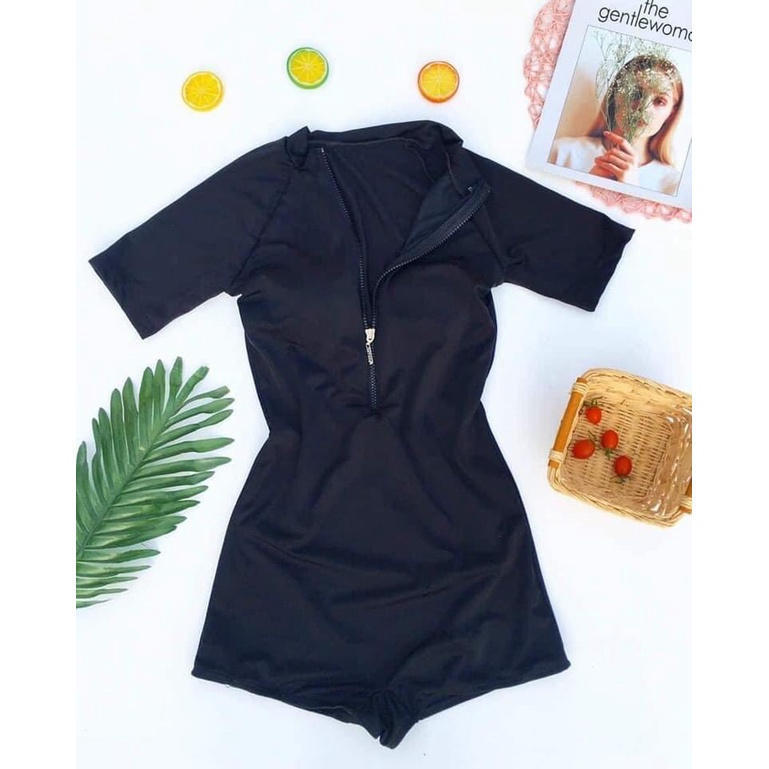 Bikini - Đồ bơi liền thân 1 mảnh dây kéo khóa dạng đùi kín đáo che mọi khuyết điểm | BigBuy360 - bigbuy360.vn