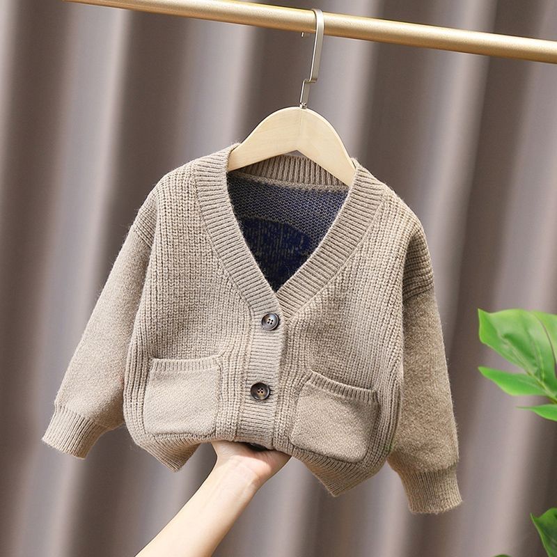 Lưng Áo Khoác Cardigan Dệt Kim Dày Dặn In Hoạt Hình Thời Trang Thu Đông 2022 Cho Bé