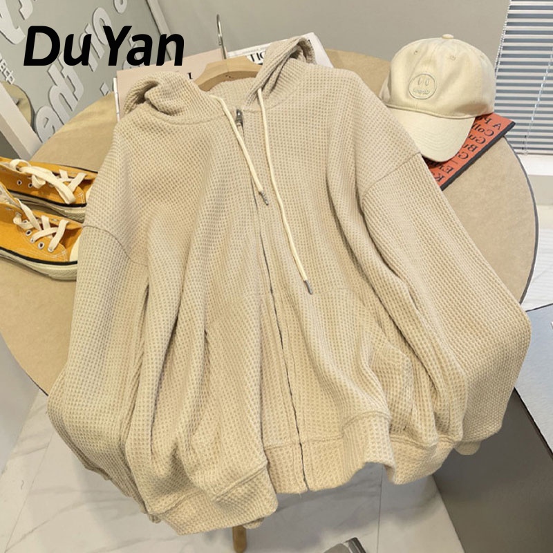 Áo sweatshirt hoodie Du Yan dáng rộng thời trang Hàn Quốc cho nữ