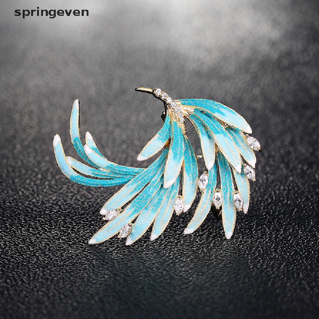 Trâm Cài Áo Hình Chim Phượng Hoàng Đính Pha Lê Tráng Men Thời Trang Cho Nữ