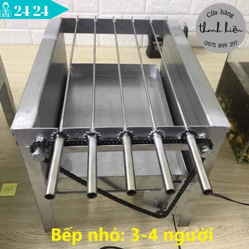 Máy nướng thịt chả lò quay gà vịt mini bếp nướng than hoa mô tơ tự động chuẩn