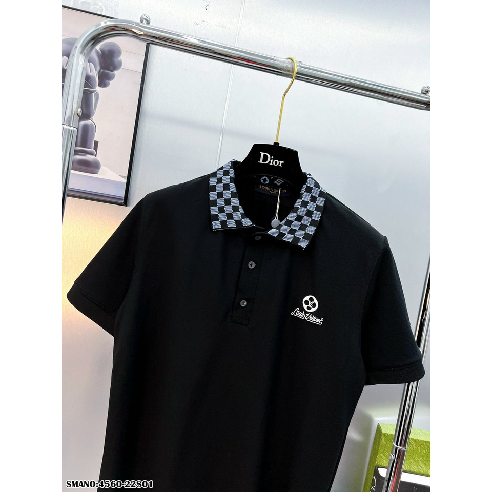 Áo Polo Nam LV Cổ Caro Chất Cotton Mát Mịn - Áo Phông Nam Cổ Bẻ Thêu Logo Cao cấp