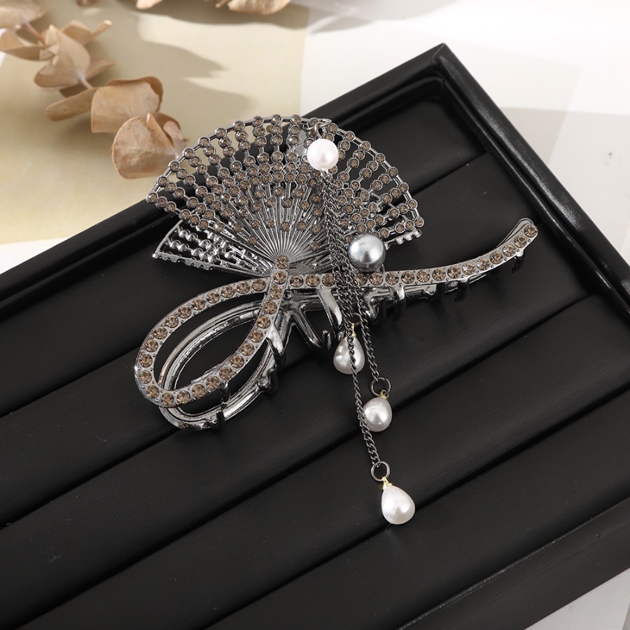 Kẹp Tóc Kim Loại Đính Đá Và Ngọc Trai Nhân Tạo Thời Trang