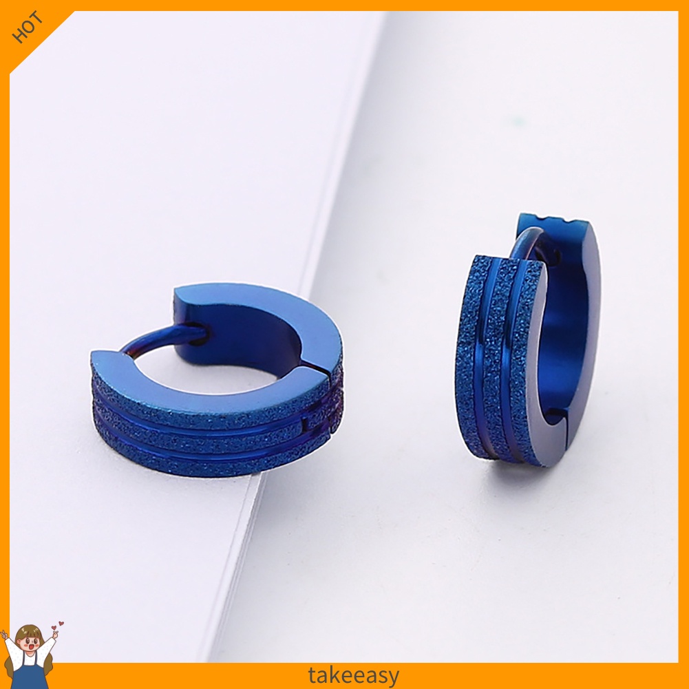 Khuyên tai tròn bằng thép không gỉ thời trang cá tính cho nam và nữ