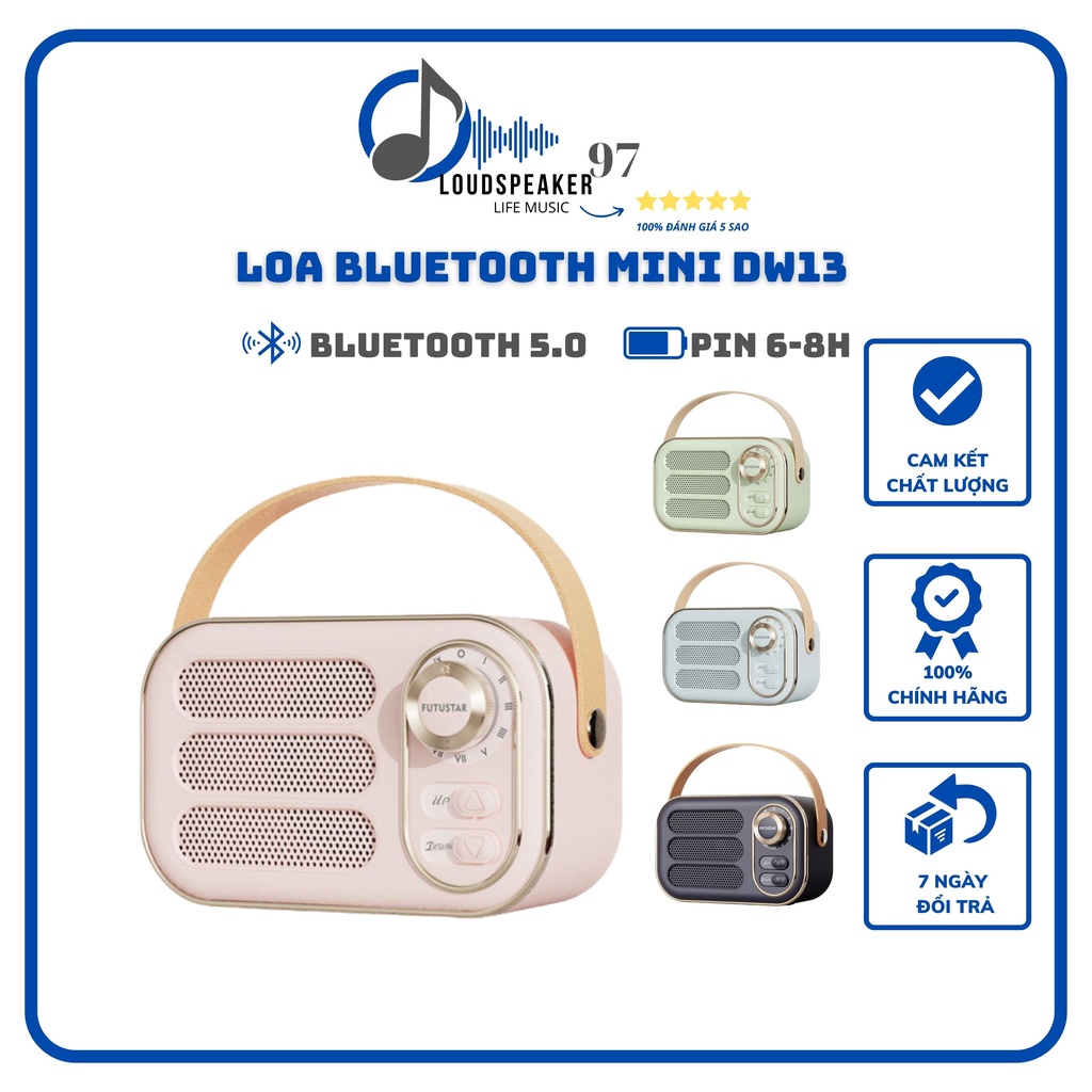 Loa bluetooth không dây mini retro dễ thương DW13 làm quà tặng trang trí âm thanh siêu trầm
