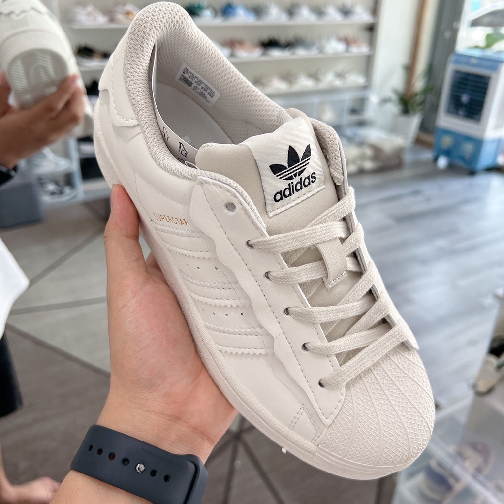 Giày Adidas Superstar Das Sò Màu Kem, Superstar Das Sò Màu Hồng Kem Màu Trắng Hot Trend 2022