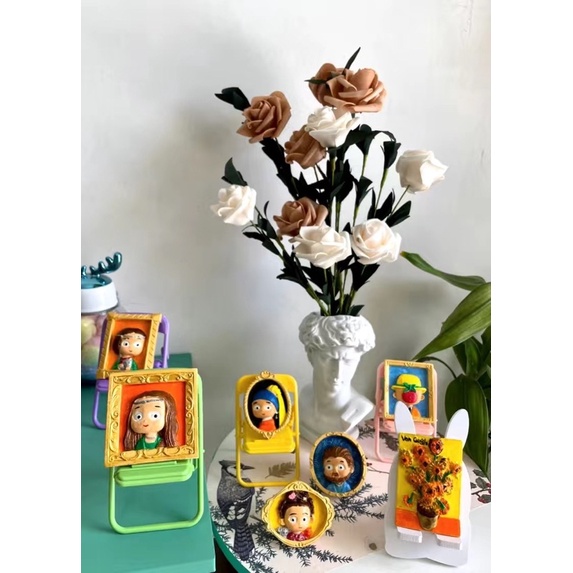 Set 8 tượng thạch cao mini kèm màu và bút tô DIY cho bé