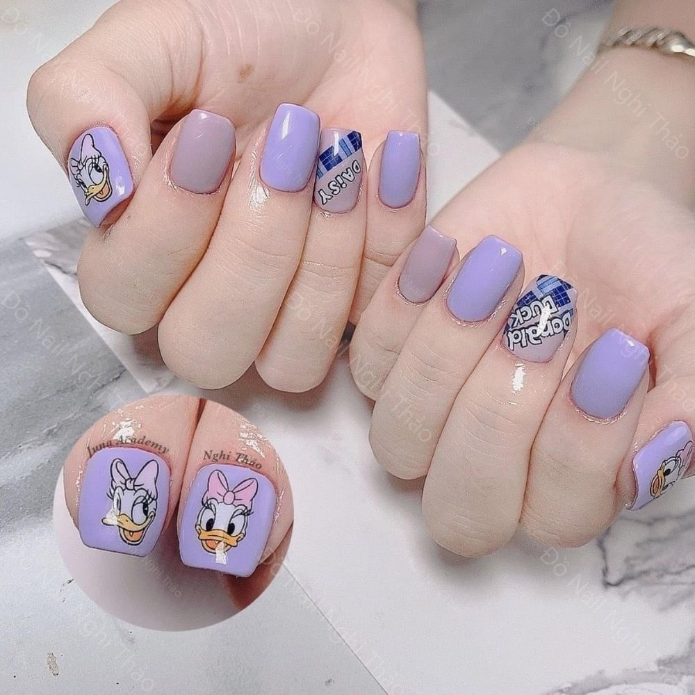 Sticker nail lụa hoạt hình 5D