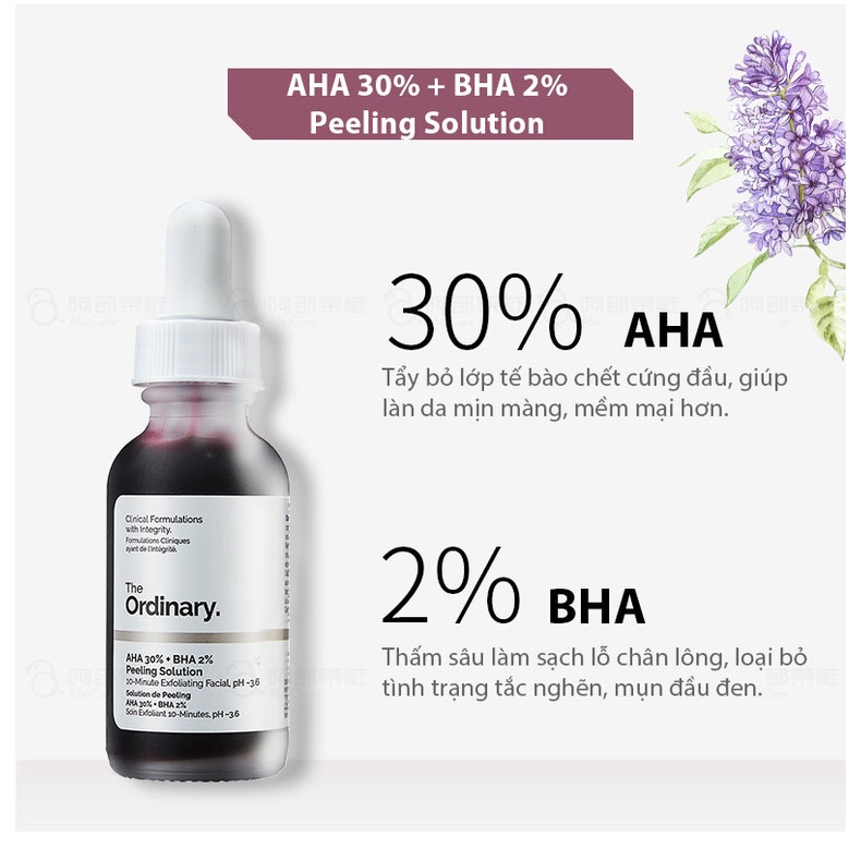 Serum tẩy tế bào chết hóa học The Ordinary AHA 30% + BHA2 % Peeling Solution - 30ml